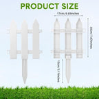 48 Pack White Classic Garden Fence Panels with 48 Fence Inserts, 6.69'' L x 7.87'' H - Image 2