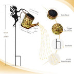 Solar Outdoor Fairy Waterfall Light with Watering Can, 2 Pack - Image 2