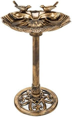 32inch Antique Bird Bath Outside Garden Weather Resistant Polyresin Backyard Expressions by HI+SUYI