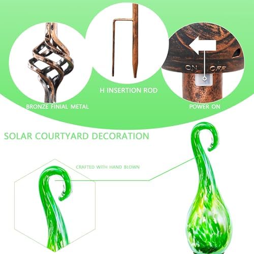 Solar Flame Lights Outdoor, Green Flame Lights Outdoor Decorative Garden Stakes Decor Waterproof Solar Stake Lights for Outside Yard Patio Lawn Porch Cemetery - Image 5