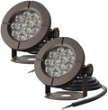 GOODSMANN Pond Lights Low Voltage Outdoor Landscape Spotlight LED Underwater Submersible Lights 2PK 6W 580 lumens 3000K IP68 with 14.8FT Cable and Connector Aluminum Housing Bronze Finish by GOODSMANN
