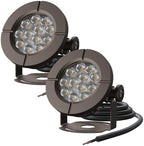 GOODSMANN Pond Lights Low Voltage Outdoor Landscape Spotlight LED Underwater Submersible Lights 2PK 6W 580 lumens 3000K IP68 with 14.8FT Cable and Connector Aluminum Housing Bronze Finish by GOODSMANN