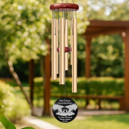Personalized Memorial Wind Chime – “What I’d Give for One More Day with You” Custom Name & Years – Sympathy Gift for Family, Friends – Memorial Windchimes for Loss of Loved One – Remembrance Décor - Image 5