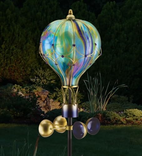 Regal Art & Gift Swirl Balloon Solar Spinner Stake, Metal Kinetic Outdoor by REGALARTGIFT