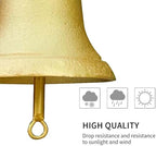 GTPBAO Retro Gold Large Iron Bell, Weatherproof Ringing Doorbell with Red String, Garden Wall-Mounted Hand Bell for Front Door - Image 4