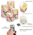 Hummingbird Battery Operated Candles Set of 4 Flickering Flameless Candles with Remote and Timer Color Changing LED Electric Pillar Candles for Home Farmhouse Living Room Decor - Image 3