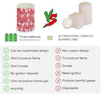 4 Pack Battery Operated Candles with Timer and Remote Flameless Candles Valentine's Day Heart Leaves Print LED Lights for Home Decorations Outdoor Lanterns for Porch - Image 7