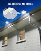 FALOVE 4 Pack Cool White Solar Power Gutter Mount Lights Outdoor Waterproof - Image 2