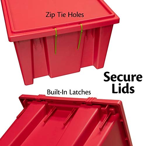 Akro-Mils 35190 Nest and Stack Plastic Storage Container and Distribution Tote, (19-1/2-Inch L x 15-1/2-Inch W x 10-Inch H), Red, (6-Pack) - Image 4