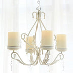 3 in 1 Lighting Chandelier, Metal Wall Sconce Set of 2, Table Centerpiece for Indoor or Outdoor, Chain and Candles Included, White by GiveU