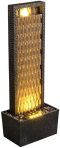Kalona Outdoor Waterfall Fountain, Large Outdoor Water Fountain for Garden & Patio, 35.8" Tall Resin Waterfall Feature with LED Lights by Kalona