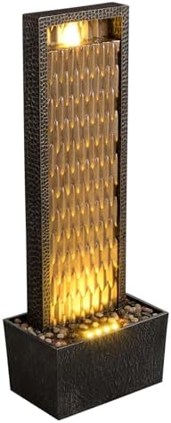 Kalona Outdoor Waterfall Fountain, Large Outdoor Water Fountain for Garden & Patio, 35.8" Tall Resin Waterfall Feature with LED Lights by Kalona