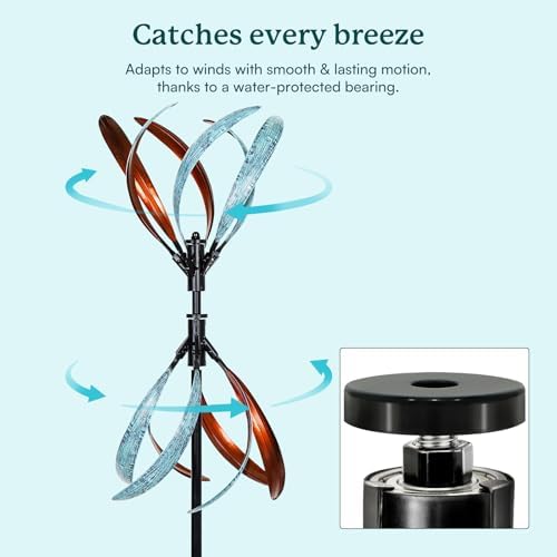 Wind Spinners Outdoor – Metal Large Wind Spinner with Stake for Yard and Garden, Garden Wind Sculptures & Spinners, Ideal Gift for Family (13'' W x 70.5'' H) - Image 3