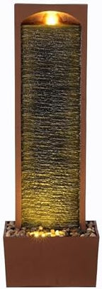 Teamson Home 38.5" Faux Slate Outdoor LED Waterfall Fountain, Red Rock by TeamsonHome