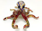 Octopus Tiny Miniature Hand Blown Glass Art Figurines Sea Animals Collectible Gift Decorate (4 inches Multi-Red) - Image 4