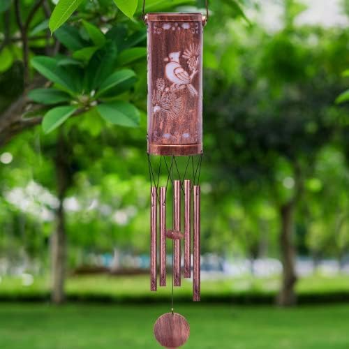 FSVGYY Solar Red Bird Wind Chime 30 Inch Metal Outdoor Hanging Light - Image 6