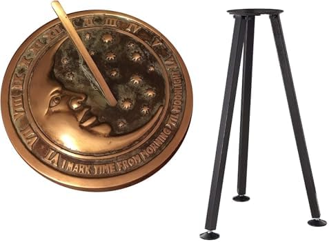 Solid Brass Moon and Stars Sundial with Stand 10 Inch Diameter by Unknown