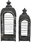Christmas Decorations Vintage Metal Candle Lantern 2Pcs 25in & 20in Distressed Black Rustic Large Lanterns Farmhouse Hanging Candle Holder Lantern for Xmas Indoor & Outdoor Front Porch Patio Decor by Unknown