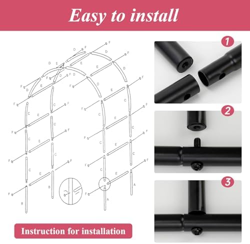 Thickened Tube Garden Arch Trellis - Metal Garden Arbor for Climbing Plants - Image 6