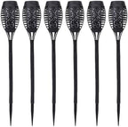 POCREATION Solar Way Lights 6pcs Outdoor Solar Torch Lights Realistic Flickering Flame Effect Auto On Off ABS for Garden Yard Walkway Patio Decoration by POCREATION