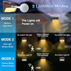 Peasur 10 Pack Solar Motion Sensor Lights Outdoor Waterproof with 3 Modes - Image 3