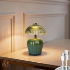 MJ PREMIER Rechargeable Table Lamp, Small Cordless Lamp with Timer, Green by MJPREMIER