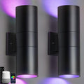 wowlite Smart RGB Outdoor Wall Sconce, Up & Down Color Changing, 2 Pack by wowlite