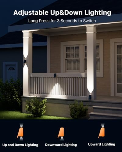12 Pack Warm/Neutral/Cool White Solar Power Fence Light Up and Down - Image 4