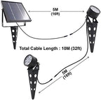 Legacy Mini 50X Twin Solar-Powered Spot Lights LED Spotlight Flag Pole Light (Warm White LED) for Outdoor Garden Yard Landscape Uplight Downlight, Waterproof, Black Finish - Image 2