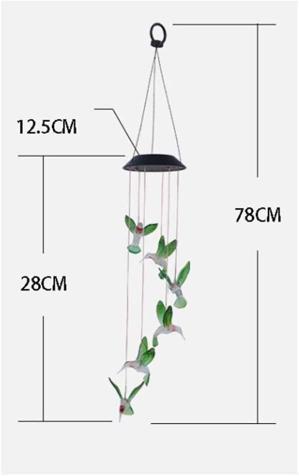 Wind Chimes Indoor Outdoor Solar Mobile LED Light Color Changing Wind Chimes Dragonfly Pendant Aeolian Bell Yard Garden Home Decoration Hanging Ornament - Image 2