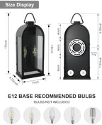 17" Outdoor Wall Lights 2-Light Lantern Black Exterior Lighting Fixtures - Image 4