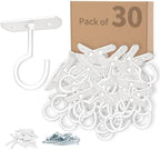 30Pack Ceiling Hooks Bulk for Hanging Plants 2.5in White by QualityEfficiency