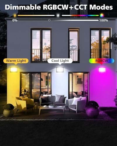 T-SUN 4 Pack 60W RGB Flood Lights Outdoor Color Changing Flood Lights - Image 3