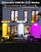 T-SUN 4 Pack 60W RGB Flood Lights Outdoor Color Changing Flood Lights - Image 3