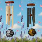 Personalized Memorial Wind Chimes for Outdoors Cowboy Angel Tribute Riding with the Angels Sympathy Gift Custom Name Years for Loss of Loved One Dad Husband Ranch Western Horse Keepsake Hanging - Image 3
