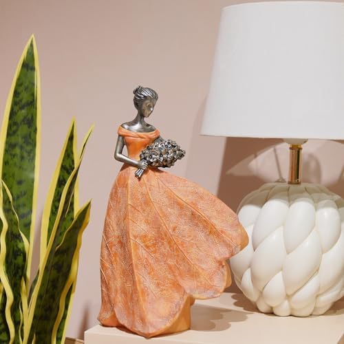 Guichifun Fairy Statue Orange Leaf Angel Girls 7.5 x 4.5 x 11.5 Inch - Image 3