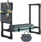 2-in-1 Garden Kneeler & Seat 330lb Capacity Folding Bench Tool Pouch - Image 3