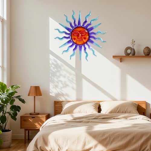 Large Metal Sun Wall Decor- 30" Large Outdoor Hanging Wall Art for Patio Farmhouse Garden Living Room Bedroom Decorations - Image 5