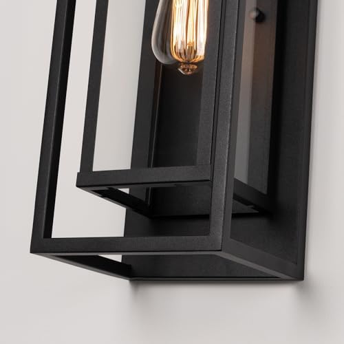 mirrea 18" Modern Outdoor Porch Wall Light, Matte Black, Pack of 4 - Image 3