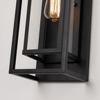 mirrea 18" Modern Outdoor Porch Wall Light, Matte Black, Pack of 4 - Image 3
