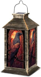 Solar Lantern Majestic Raven Stained Glass Style Radiant Evening Sky Outdoor Waterproof Garden Hanging Lantern Solar Powered Lighting Outside Table Lamp for Patio Deck Camping 1 Pack by Unknown