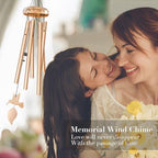 Wind Chimes for Outside, Hummingbird Memorial Wind Chimes Gifts, Windchimes Outdoors, Unique Sympathy Wind Chimes Gifts for Loved one Mom Dad, Home Garden Decor. - Image 2