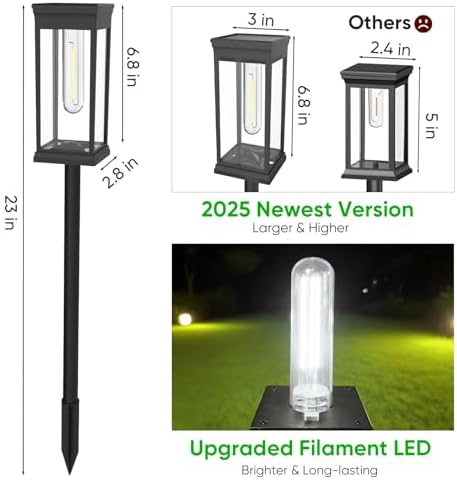 8 Pack Solar Pathway Lights Outdoor,IP65 Waterproof - Bright Solar Lights Outdoor,Auto On/Off Pathway Lights Solar Powered,Solar Path Lights for Walkway Driveway Garden (Cool White) - Image 5