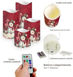 Christmas Snowman Flameless Candles with Timer and Remote Battery Operated LED Candles Color Changing Christmas Newyear Party Pillar Candles Bulk Fake Candles for Festival Home Decor - Image 3