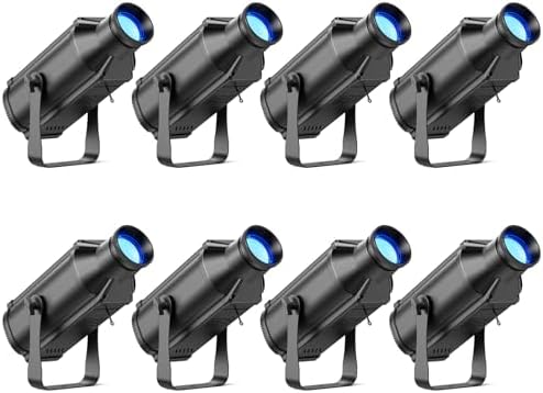 Mini LEKO Profile Stage Spotlights, 150W RGB COB Lights, Zoom Control & DMX512 Par Ellipsidal Lights, 7CH Manual Focus LED Spotlight for Show Stage Performance Event, 8 Pack by FANCYBLING