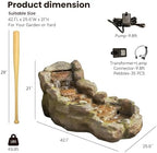 Bumilgar 42 in Natural-Style Tier Garden Rock Water Fountain Outdoor, Floor-Standing Fountains that Feature Gentle Waterfall and LED Lights for Patio, Backyard, Deck, Porch, Home Décor - Image 2