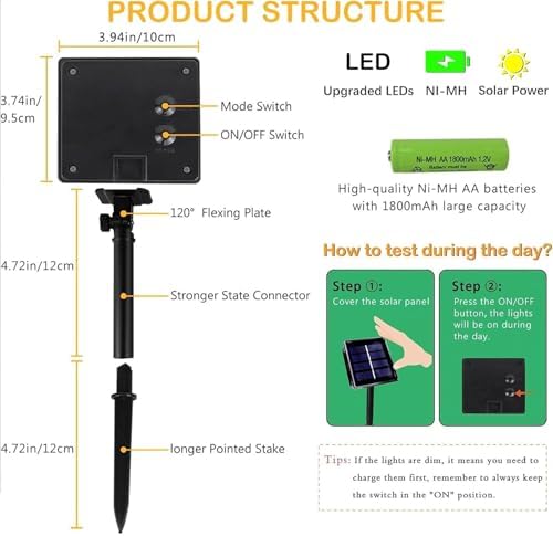 KAQ 4pack 400LED Solar String Lights Outdoor Waterproof Warm White - Image 5