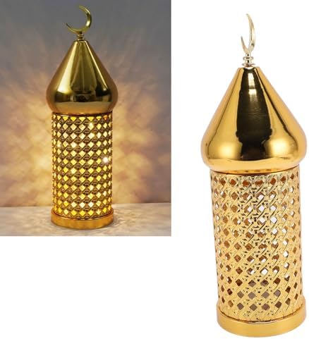 Gold Wind Lamp, Golden Candle Windproof Lamp, Retro Hollow Wind Lamp Iron Lantern for Wedding Party Decoration (Medium) - Image 7
