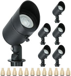 Lumina Lighting® 4W Landscape Lighting 12V Landscape Lights Low Voltage Landscape Spotlights Warm White Waterproof Outdoor Replaceable LED Bulb for Garden, Lawn, Porch, Patio and Yard (Black, 6-Pack) by LuminaLighting%C2%AE