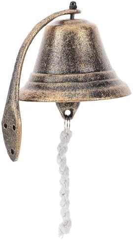 Vintage Cast Iron Hanging Door Bell Small Rustic Dinner Bell for Front Door Garden Home Decoration by NUSITOU